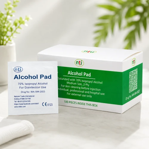 NTI Alcohol Pad Swabs Disinfectant Wipes 100pcs | 70% Isopropyl Alcohol Prep Pads | Individually Wrapped Sterile Alcohol Swabs for First Aid, Skin Cleaning & Disinfection