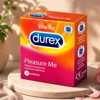 Durex Pleasure Me Condom 3pcs Pack | Ribbed & Dotted Textured Condom | Extra Stimulation | Lubricated Natural Latex